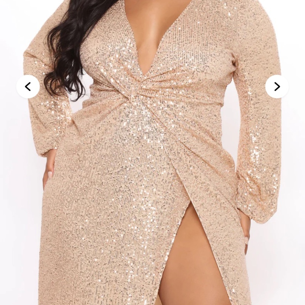 Fashion Nova “Betting On You” Sequin Maxi Dress 1x